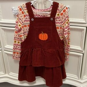 Fall pumpkin jumpsuit dress with matching undershirt